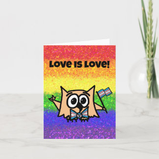 Carte LGBTQIA L'amour est amour Drapeau Trans avec Ollie