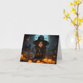 Carte L'Halloween en cuisine (Fleur jaune)