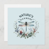 Carte L'harmonie de la nature - libellule artistique (Devant / Derrière)