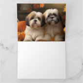 Carte Lhasa Apso chiots automne délice citrouille  (Intérieur)