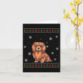 Carte Lhasa Apso Sweat de Noël Xmas Animal Chien L (Fleur jaune)