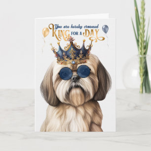 Carte Lhassa Apso Chien King pour une journée d'annivers