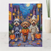 Carte Lhassa Apso Trick-or-Treating En Costumes Hallowee (Devant)