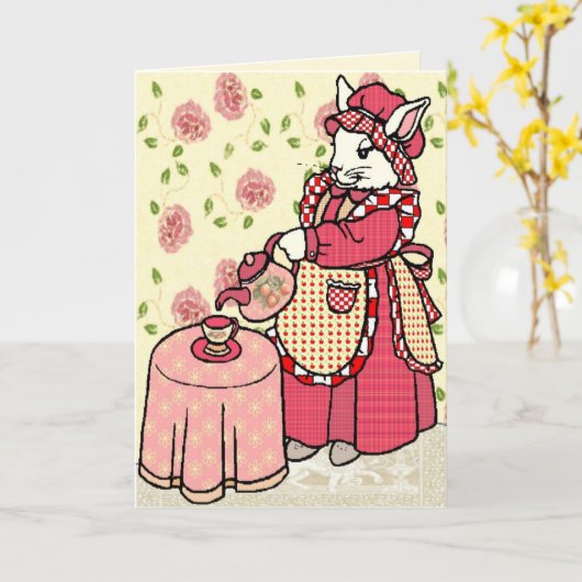 Carte L'heure du thé (Fleur jaune)