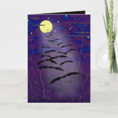 Carte L'heure ensorcelante avec pleine lune jaune et cha (Devant)