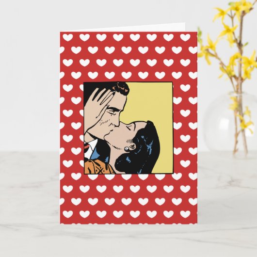 Carte L'Heureuse Sainte-Valentin Retro Lover (Fleur jaune)