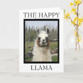 Carte L'HEUREUX salut LAMA (Fleur jaune)