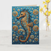 Carte L'hippocampe surréaliste (Fleur jaune)