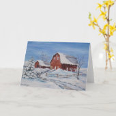 Carte L'hiver à la ferme (Fleur jaune)