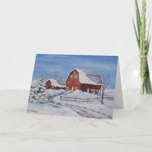 Carte L'hiver à la ferme (Devant)