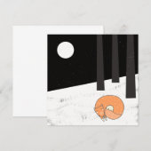 Carte L'hiver - Renard dormant - Illustration (Devant / Derrière)