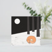 Carte L'hiver - Renard dormant - Illustration (Debout devant)