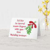 CARTE L'HUMOUR DU GUI POUR MON AMOUR À NOËL (Fleur jaune)