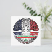 Carte Liban FRANÇAIS Drapeau des racines d'arbres (Debout devant)