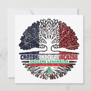 Carte Liban FRANÇAIS Drapeau des racines d'arbres