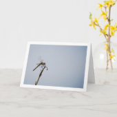 Carte Libellule avec canne (Fleur jaune)