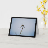 Carte Libellule avec canne (Fleur jaune)