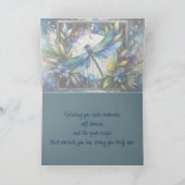 Carte Libellule bleue botanique aquarelle (Intérieur)