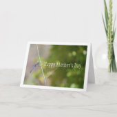 Carte Libellule bleue sur une tige Portrait (Devant)