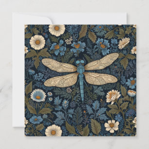 Carte Libellule bleue vintage