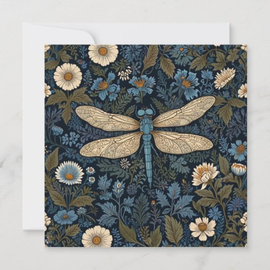 Carte Libellule bleue vintage (Devant)