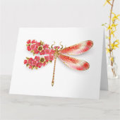 Carte libellule de fleurs avec sakura de bijoux (Fleur jaune)