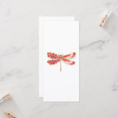 Carte libellule de fleurs avec sakura de bijoux (Devant/Arrière en situation)
