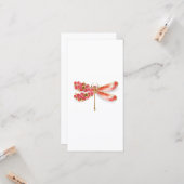 Carte libellule de fleurs avec sakura de bijoux (Devant/Arrière en situation)