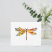 Carte libellule de fleurs jaunes (Debout devant)