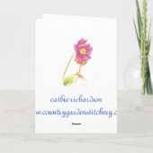 Carte Libellule de jardin de ressort d'aquarelle de (Dos)