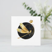 Carte libellule d'or en cercle noir (Debout devant)