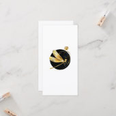 Carte libellule d'or en cercle noir (Devant/Arrière en situation)