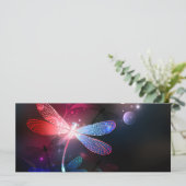 Carte libellule rouge brillante (Debout devant)