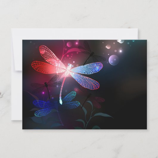 Carte libellule rouge brillante (Devant)