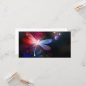 Carte libellule rouge brillante (Devant/Arrière en situation)