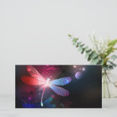 Carte libellule rouge brillante (Debout devant)