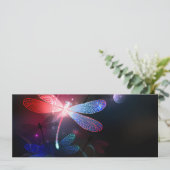 Carte libellule rouge brillante (Debout devant)