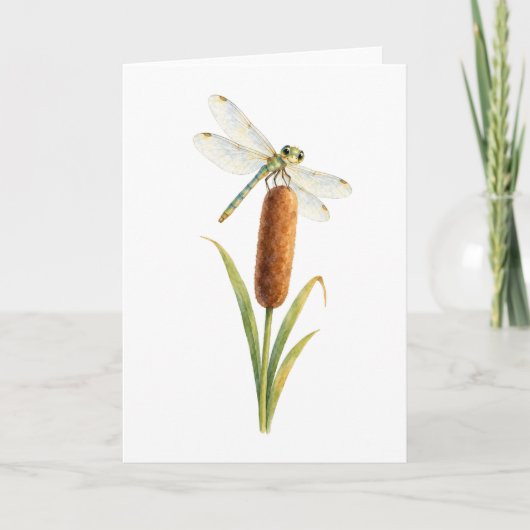 Carte Libellule sur un masset (Devant)