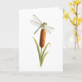 Carte Libellule sur un masset (Fleur jaune)
