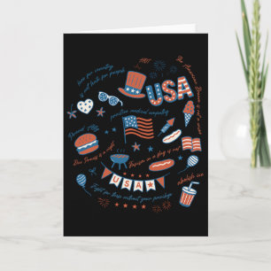 Carte Libéral 4 juillet Patriotique Subtil Coquette Anti