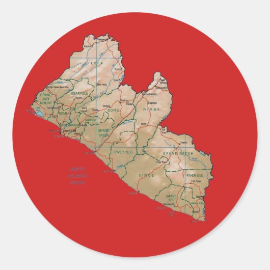 Carte Liberia Sticker (Devant)