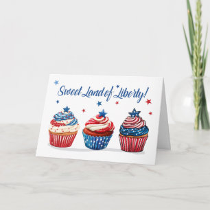Carte Liberté 4 juillet douce avec des petits gâteaux pa