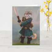 Carte Liberté ! Chat écossais de Braveheart (Fleur jaune)