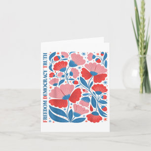 Carte Liberté subtile Démocratie Vérité Boho Floral 4 ju