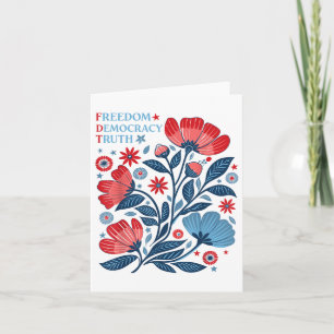 Carte Liberté subtile Démocratie Vérité Boho Floral 4e D