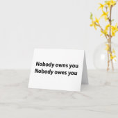 Carte Liberty Themed Notecards - Nobody Owns You ! (Fleur jaune)