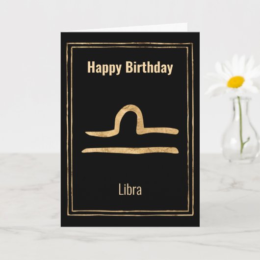 Carte Libra astrologie signe étoile zodiac Joyeux annive (Petite plante)