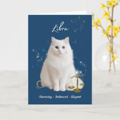 Carte Libra Cat Birthday Card (Fleur jaune)