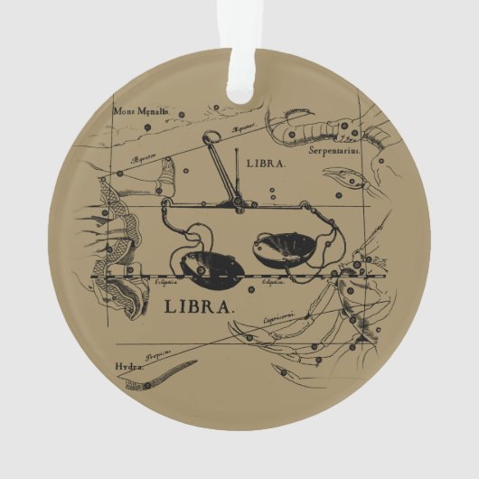 Carte Libra Constellation Hevelius vers 1690 (dos)