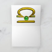 Carte LIBRA Green Emerald & Gold Zodiac Anniversaire (Intérieur)